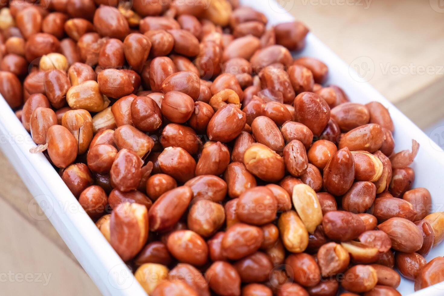Roasted peanuts with peel, Nutshell healthy protein snack photo