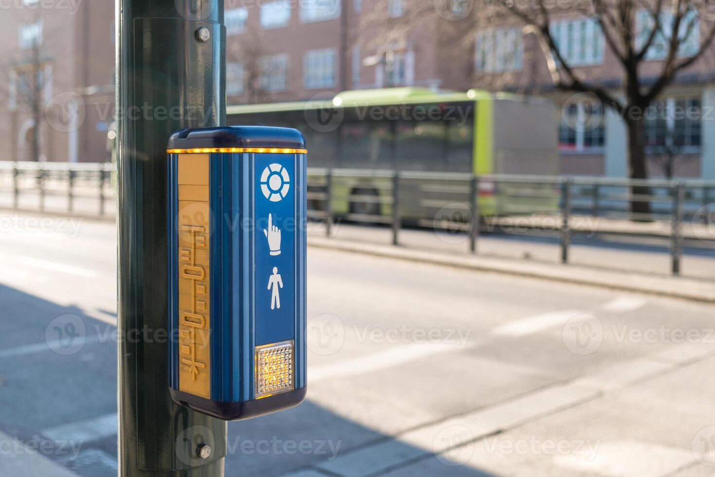 Icon button of stop crossing on road photo