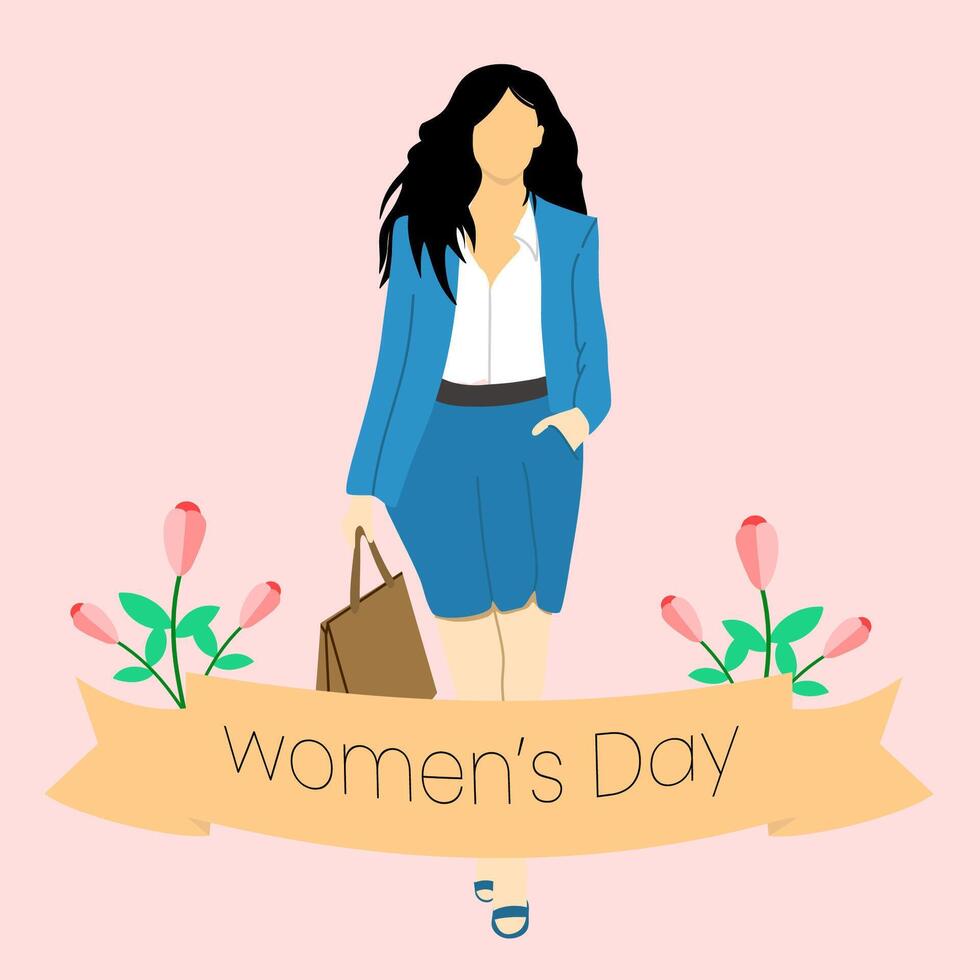 woman illustration for international women's day vector