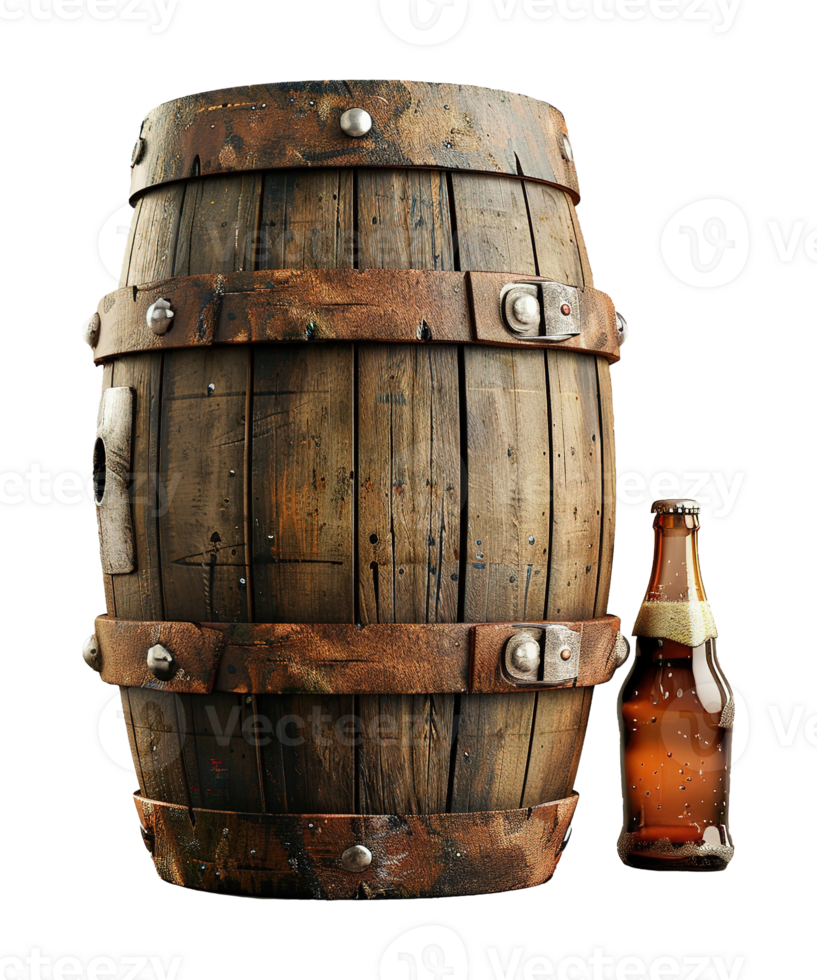 AI generated illustration of beer barrel for celebrate st patrick day ai generated png
