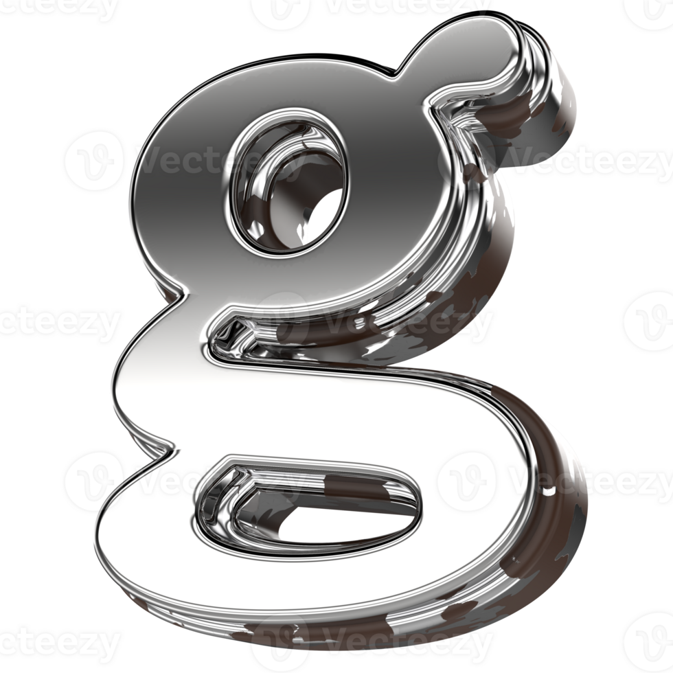 Silber Brief G klein 3d Rendern png