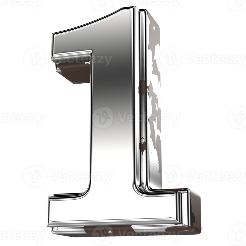 Silver Number 1 3d png