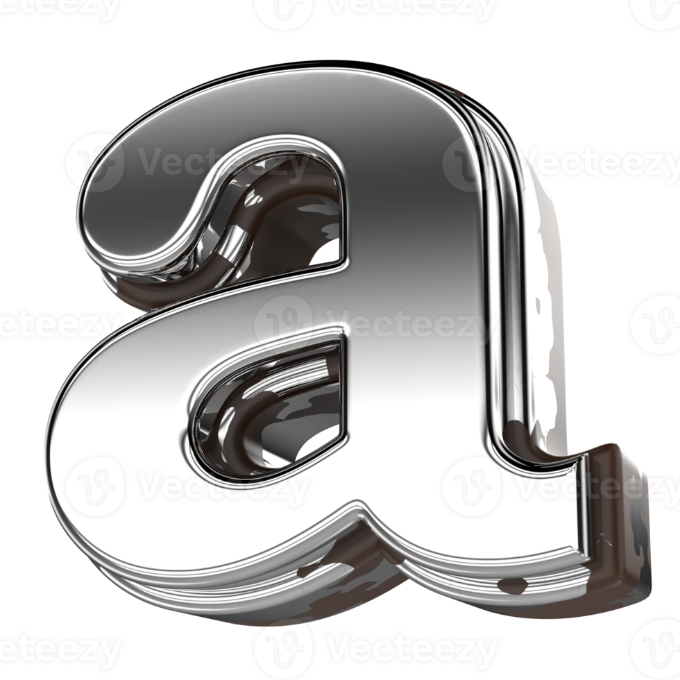 Silver Letter a Small 3d Rendering png