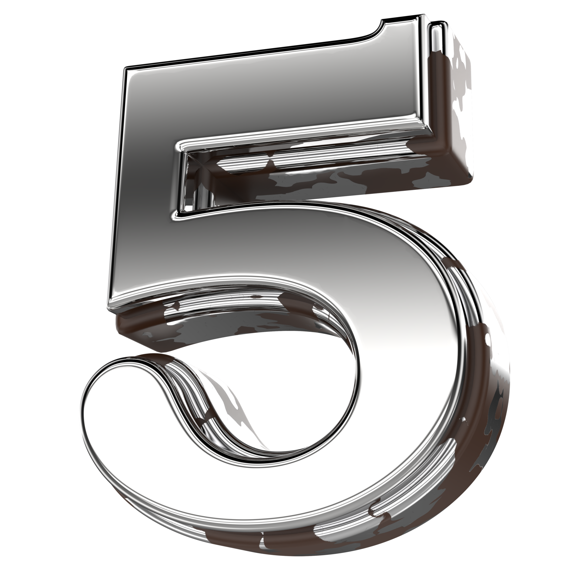 Silver Number 5 3d 39301060 PNG
