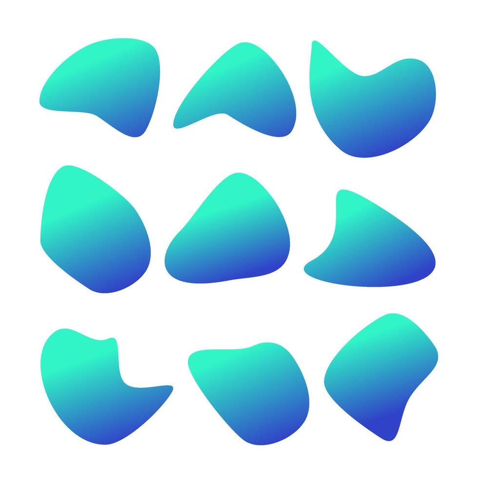 Set of futuristic blob gradient vector. vector