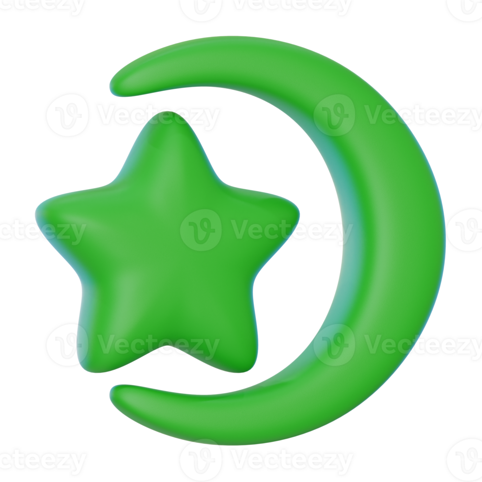 crescent moon 3d icon illustration png