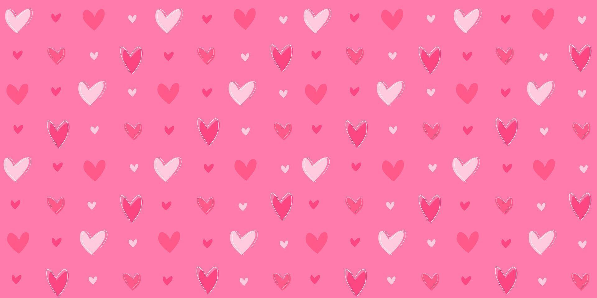 Seamless pattern with hearts. Romantic print for Valentine's Day. Vector graphics.