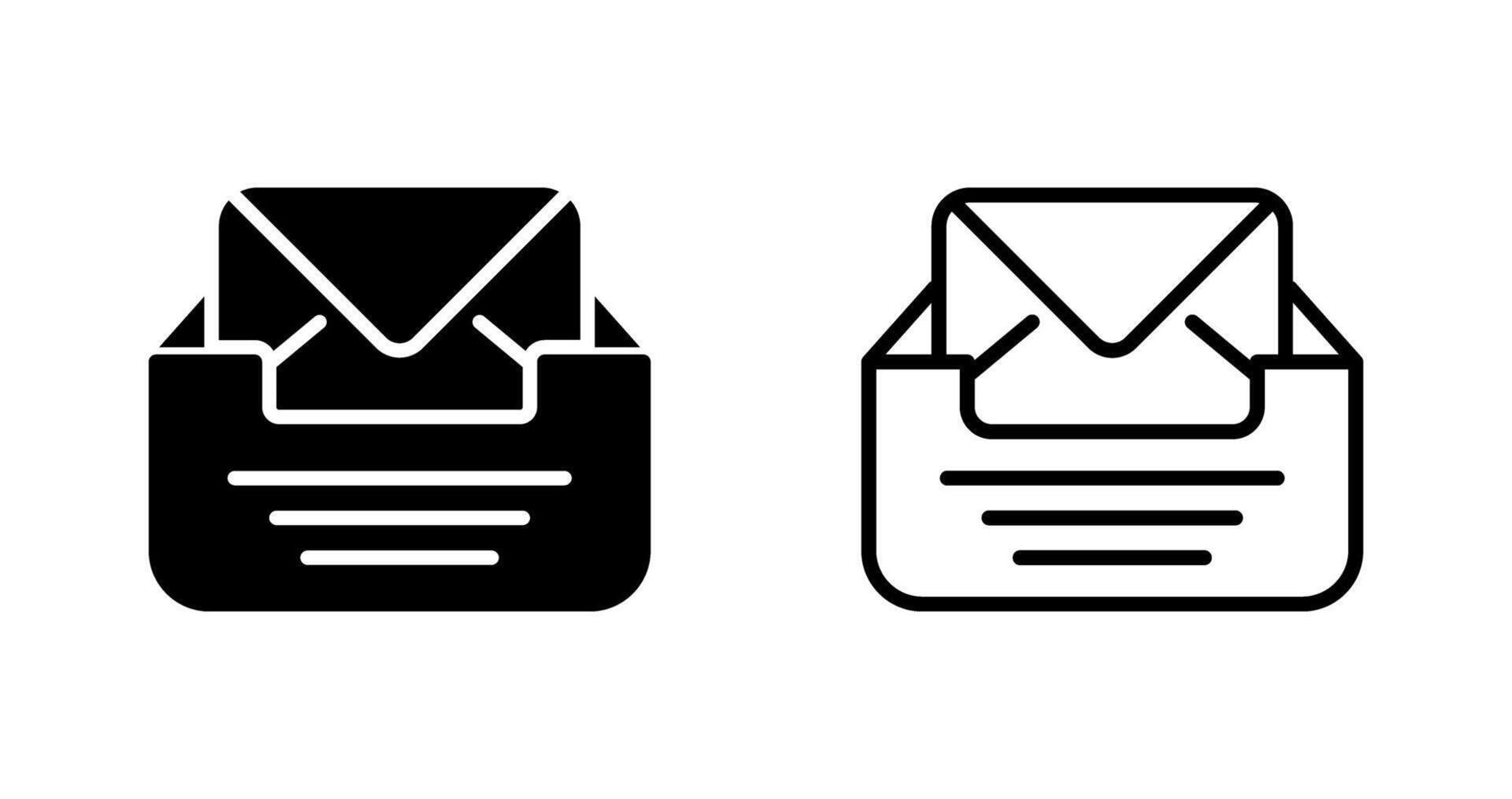 Inbox with envelope Vector Icon