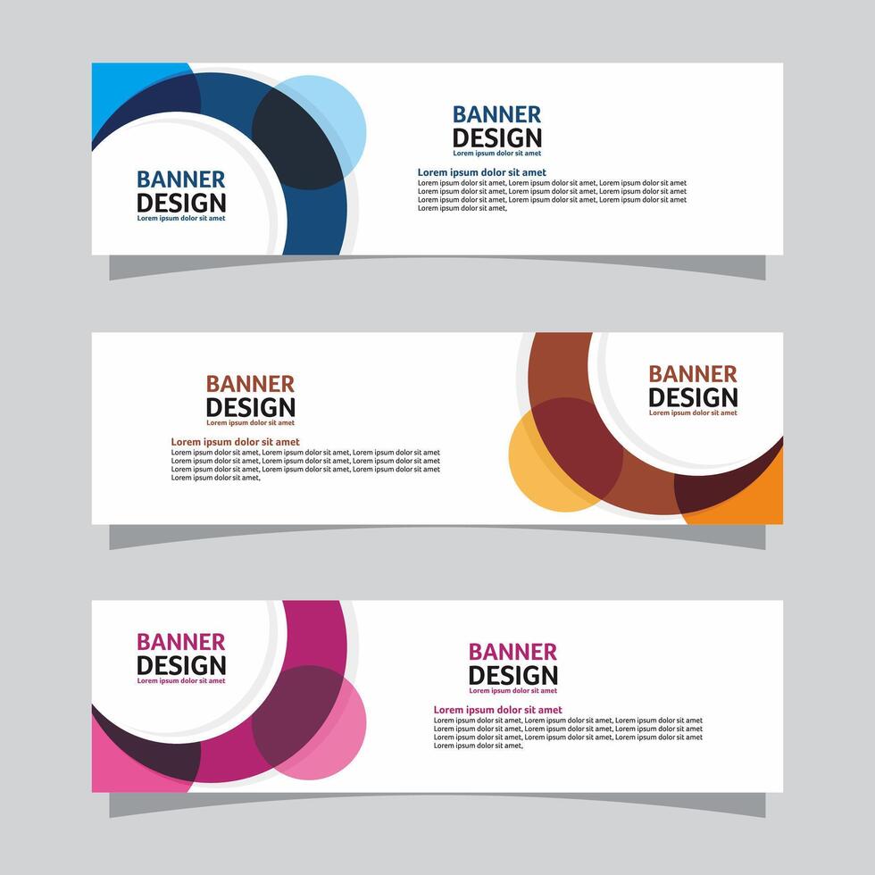 Vector set of landscape banner background design concept. Web background business layout template