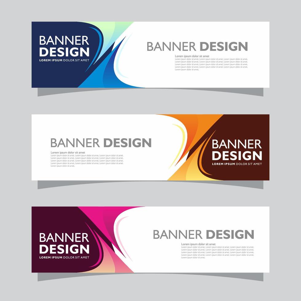 Vector set of landscape banner background design concept. Web background business layout template