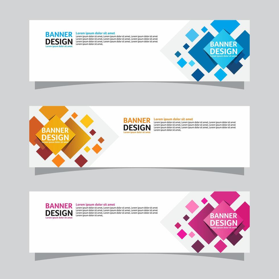 Vector set of landscape banner background design concept. Web background business layout template