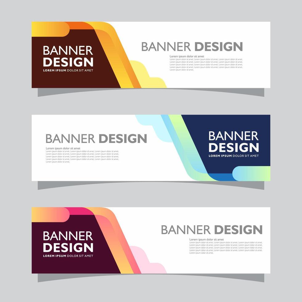 Vector set of landscape banner background design concept. Web background business layout template