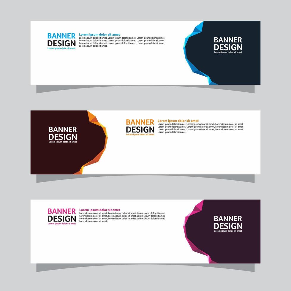 Vector set of landscape banner background design concept. Web background business layout template