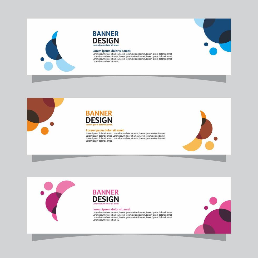 Vector set of landscape banner background design concept. Web background business layout template