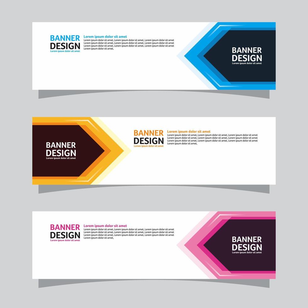Vector set of landscape banner background design concept. Web background business layout template