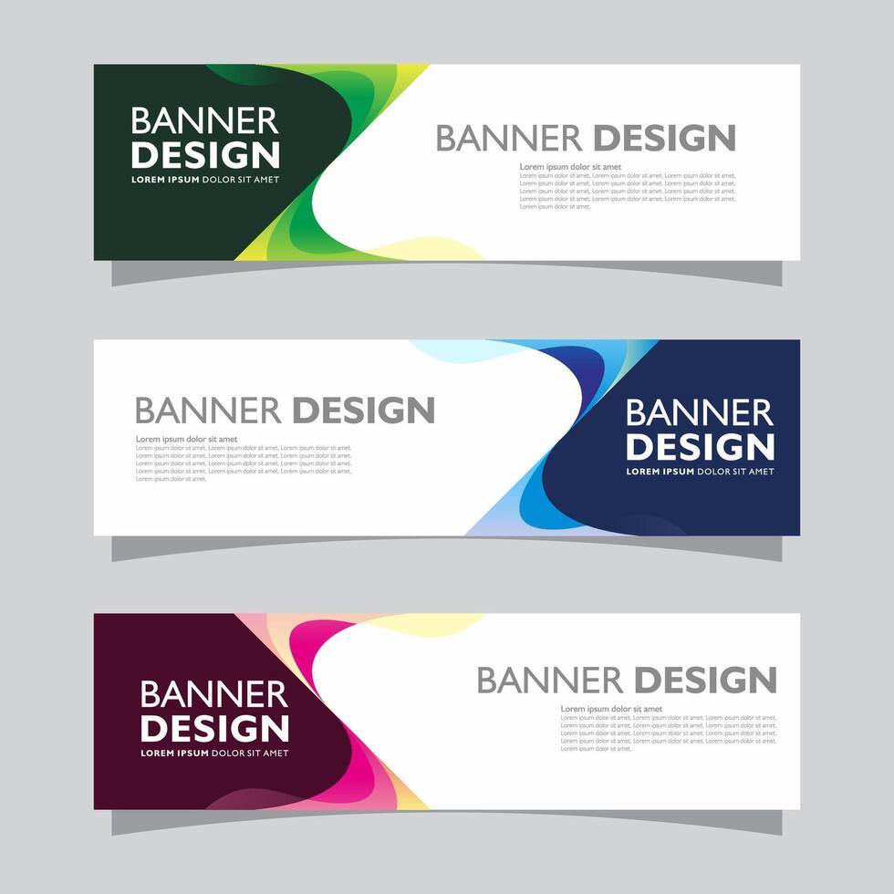 Vector set of landscape banner background design concept. Web background business layout template