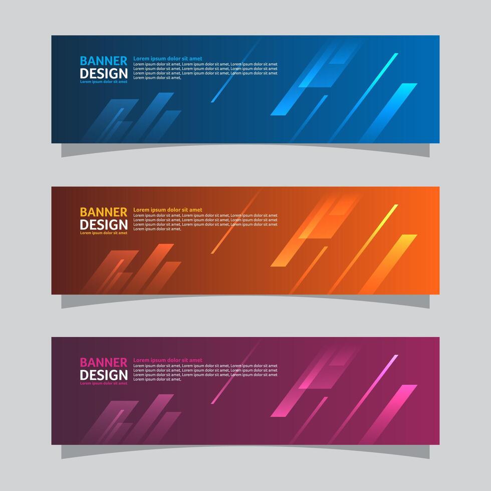 Vector set of landscape banner background design concept. Web background business layout template