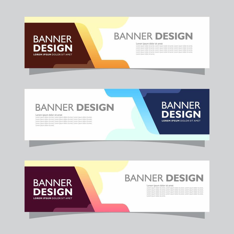 Vector set of landscape banner background design concept. Web background business layout template