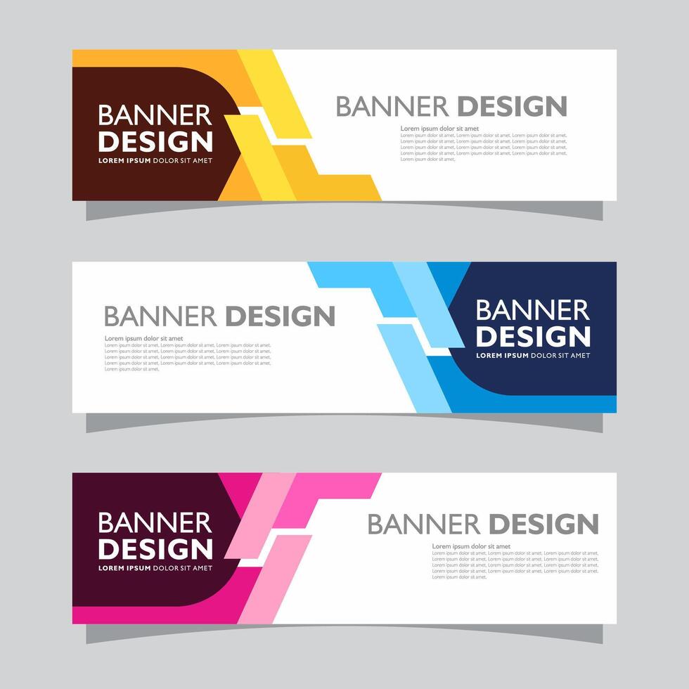 Vector set of landscape banner background design concept. Web background business layout template
