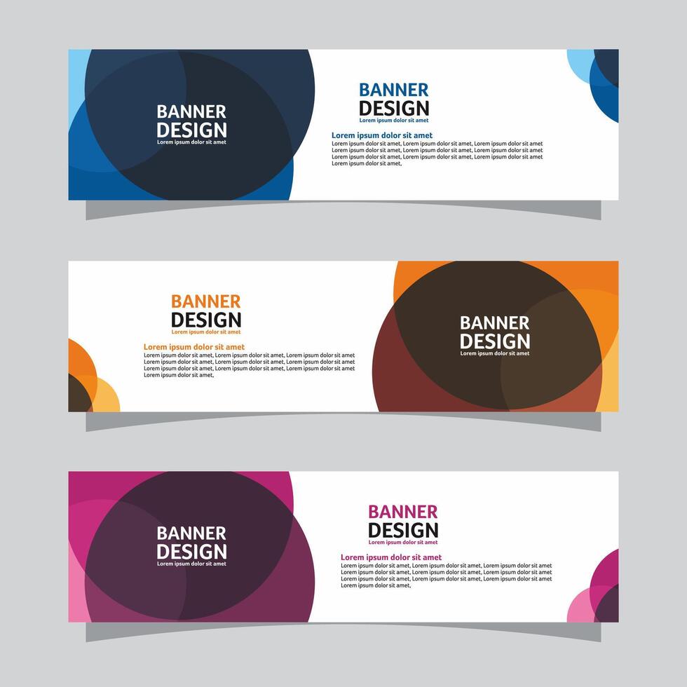 Vector set of landscape banner background design concept. Web background business layout template