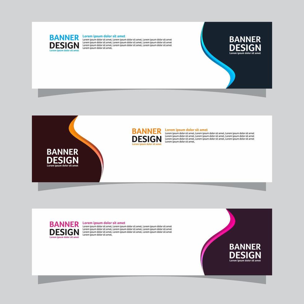 Vector set of landscape banner background design concept. Web background business layout template