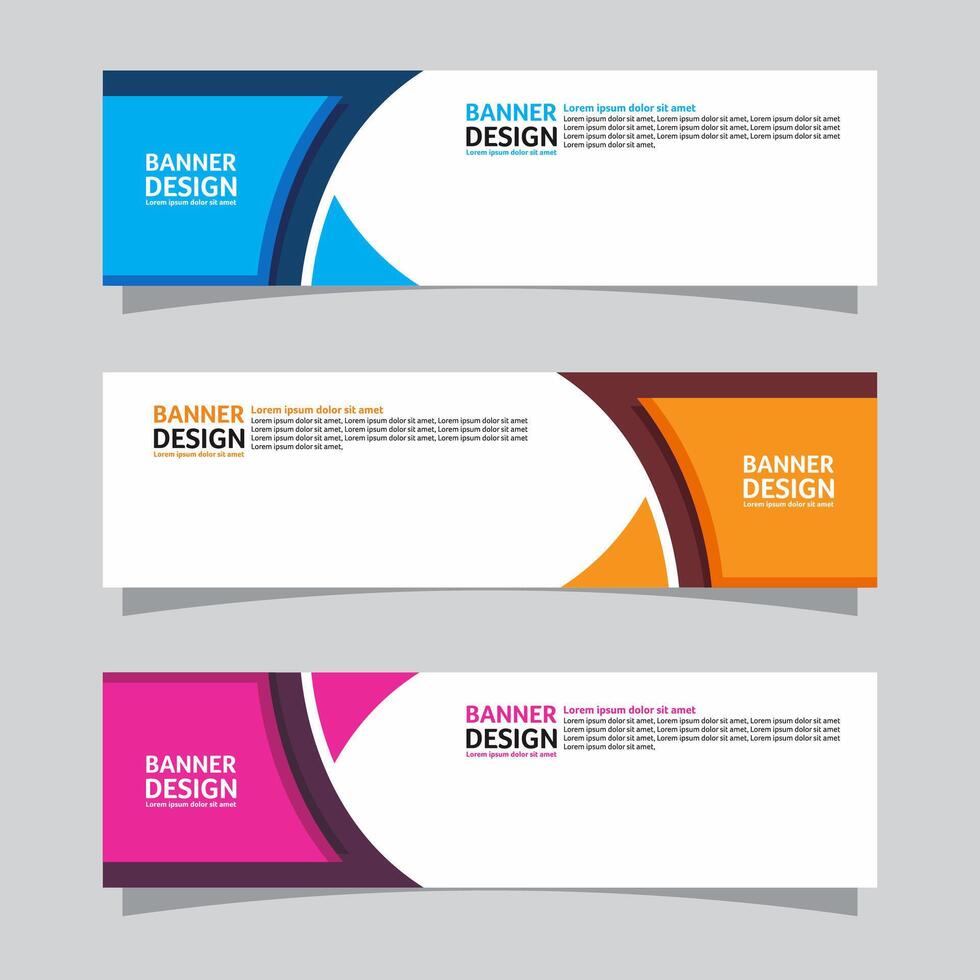 Vector set of landscape banner background design concept. Web background business layout template