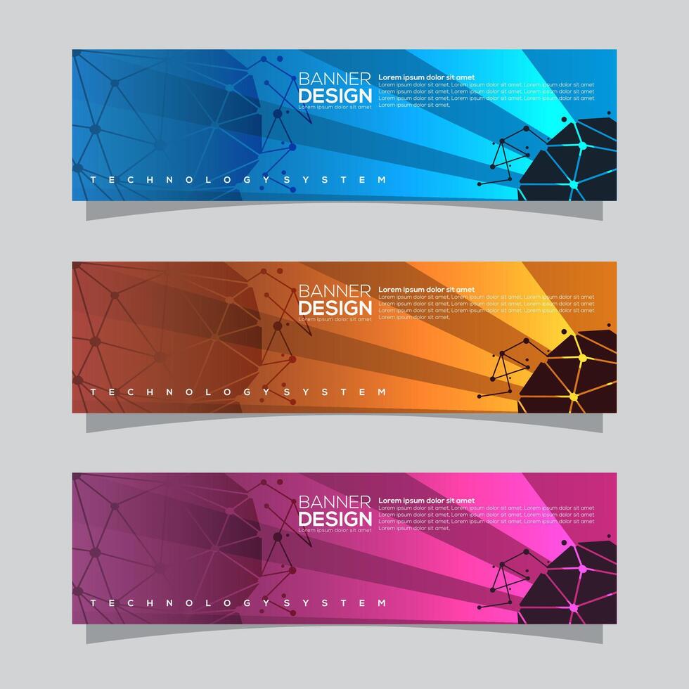 Vector set of landscape banner background design concept. Web background business layout template