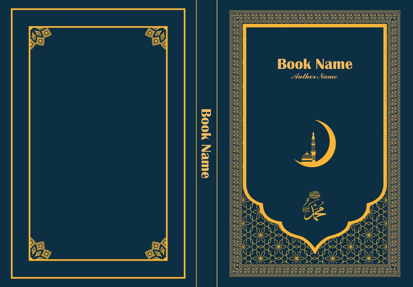 Islamic Arabic Style Book Cover Template Design vector