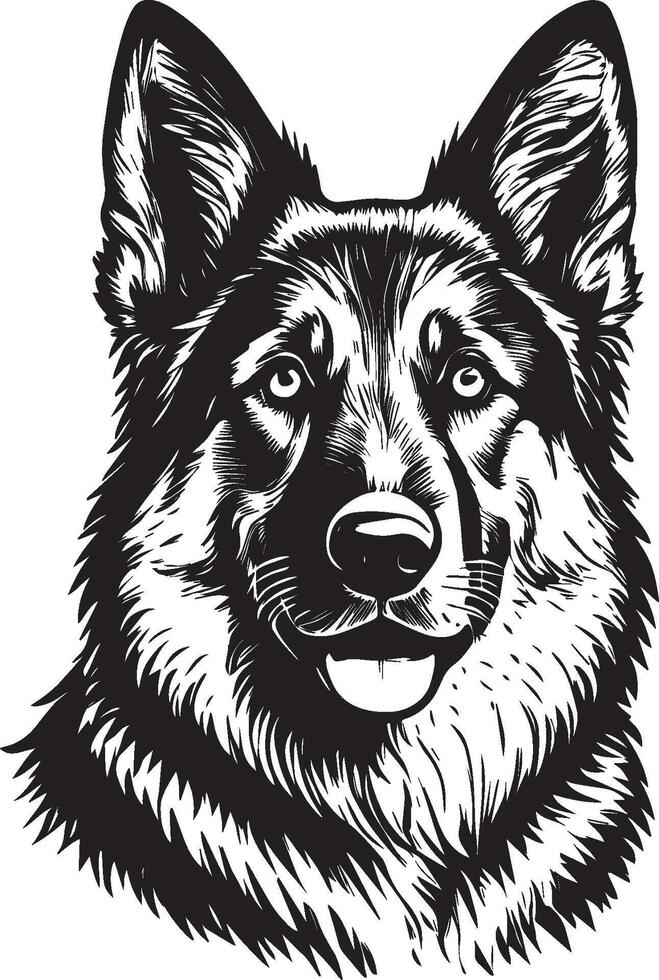AI generated German Shepherd Dog Face Illustration vector