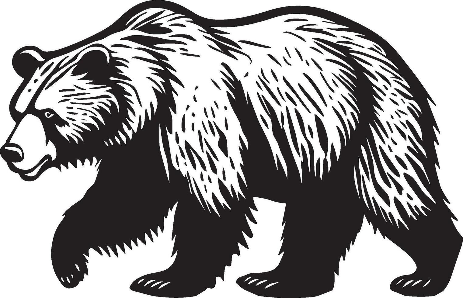 AI generated Bear Walking Illustration vector