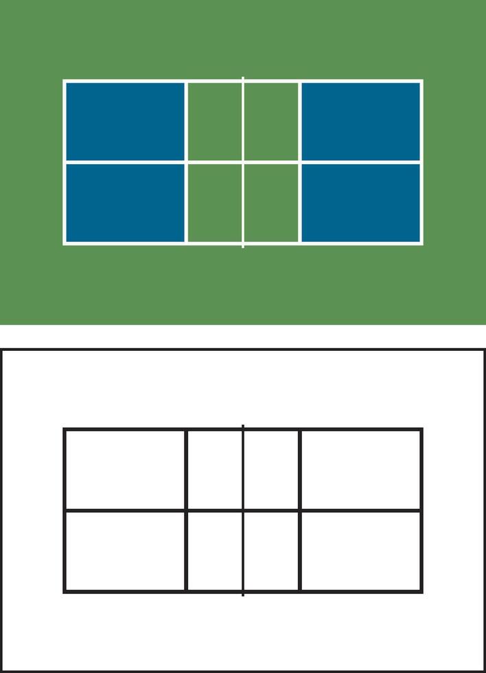 Aerial View of a Pickleball Court Illustration vector