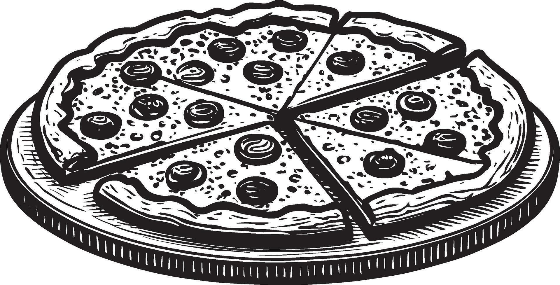 AI generated Pepperoni Pizza Illustration vector