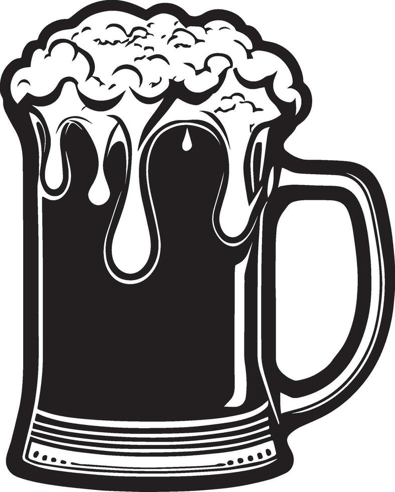 AI generated An illustration of a mug of foaming beer. vector