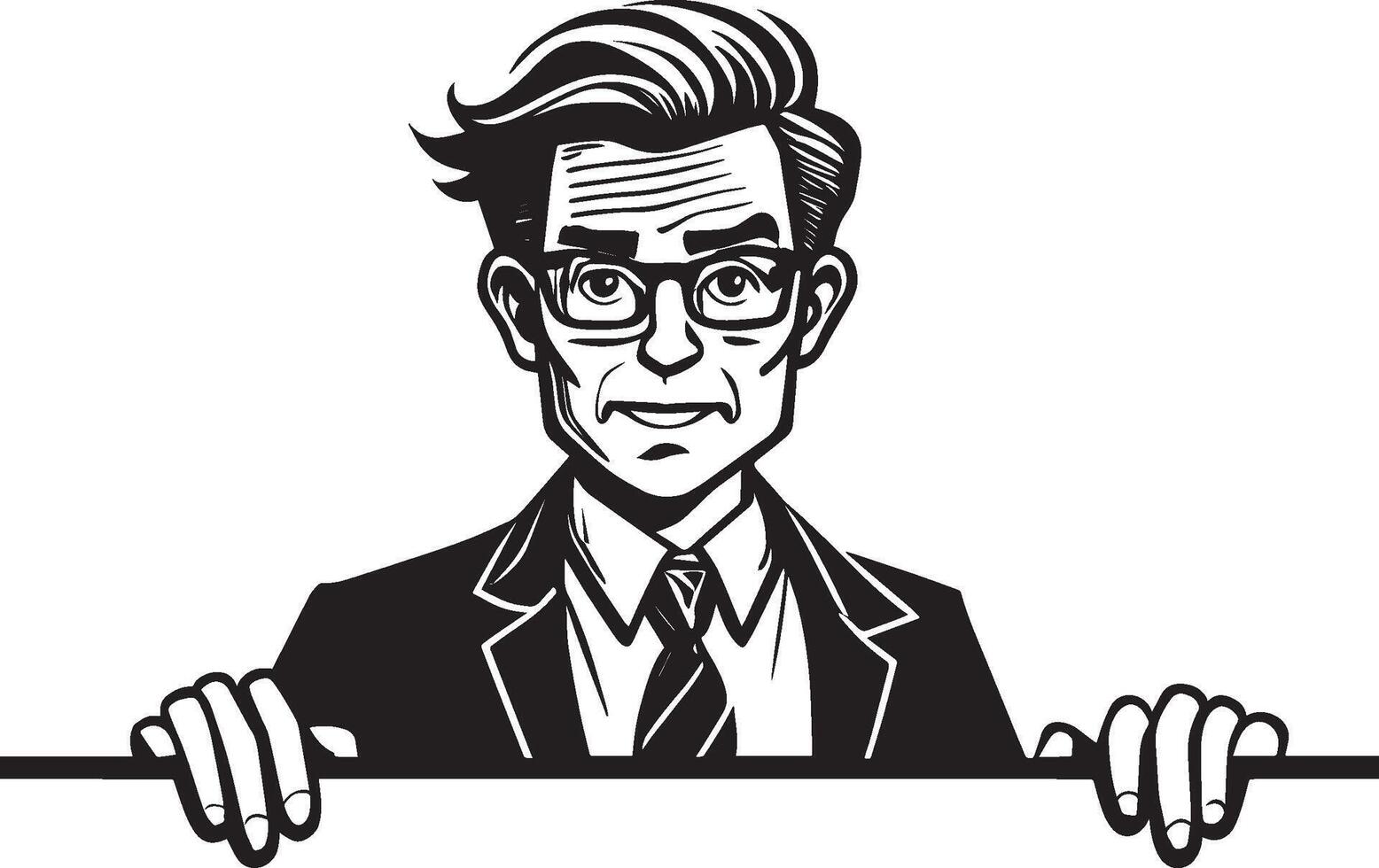 AI generated Business Man with Copy Space Illustration vector