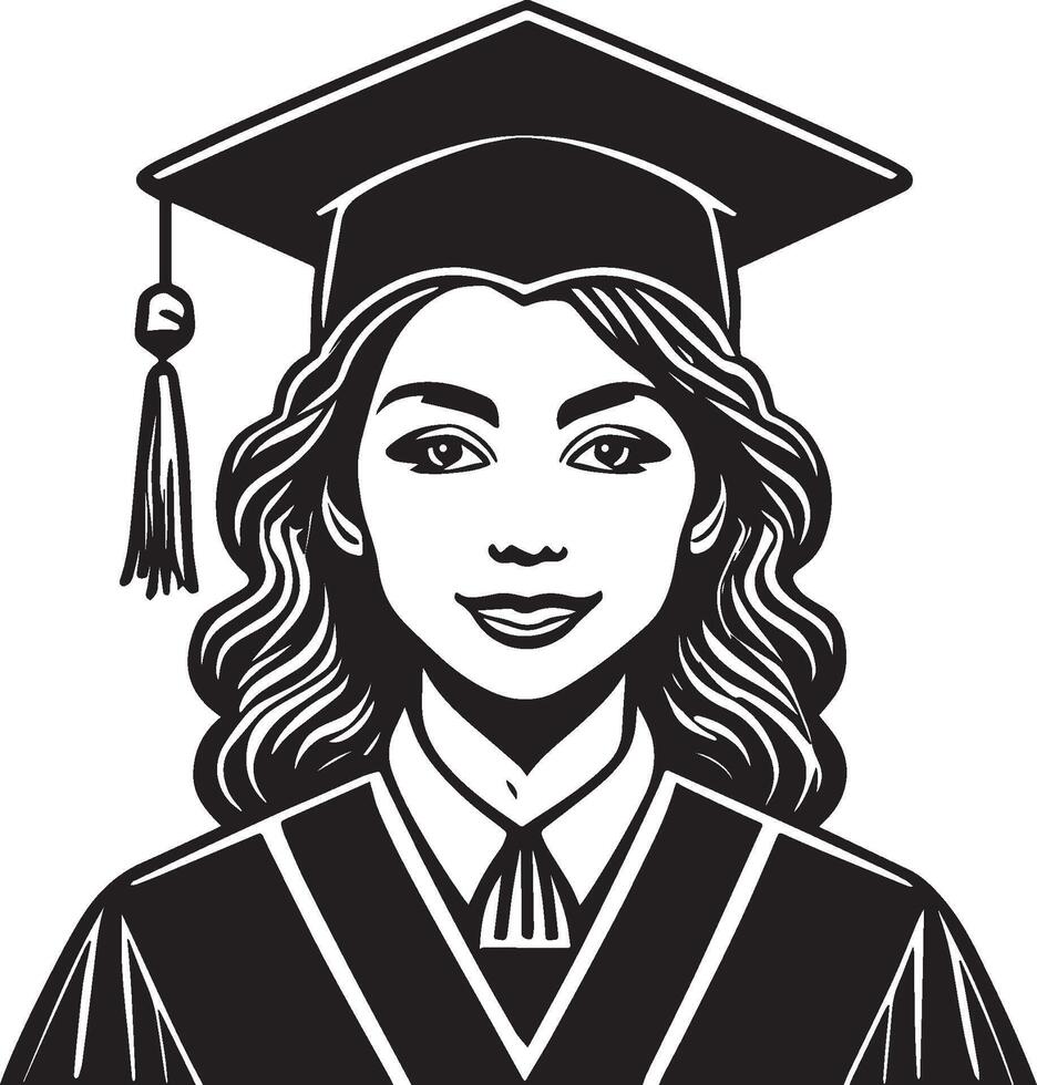 AI generated Graduate Girl Illustration vector