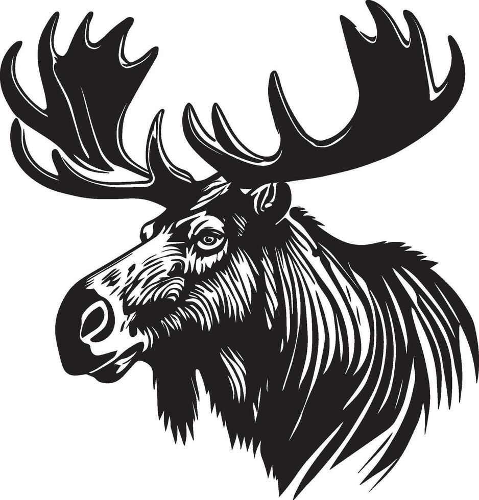 AI generated Bull Moose Head Illustration vector