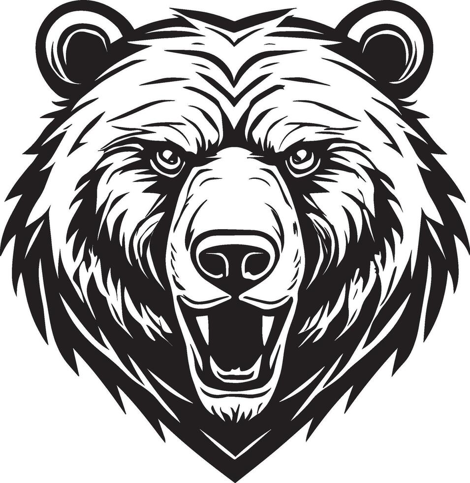 AI generated Growling Bear Face Illustration vector