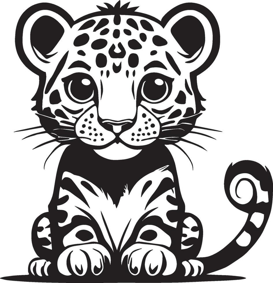 AI generated Cute Cartoon Jaguar Illustration vector
