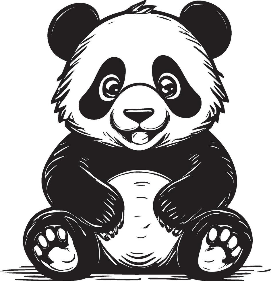 ai generado linda dibujos animados panda oso ilustración vector