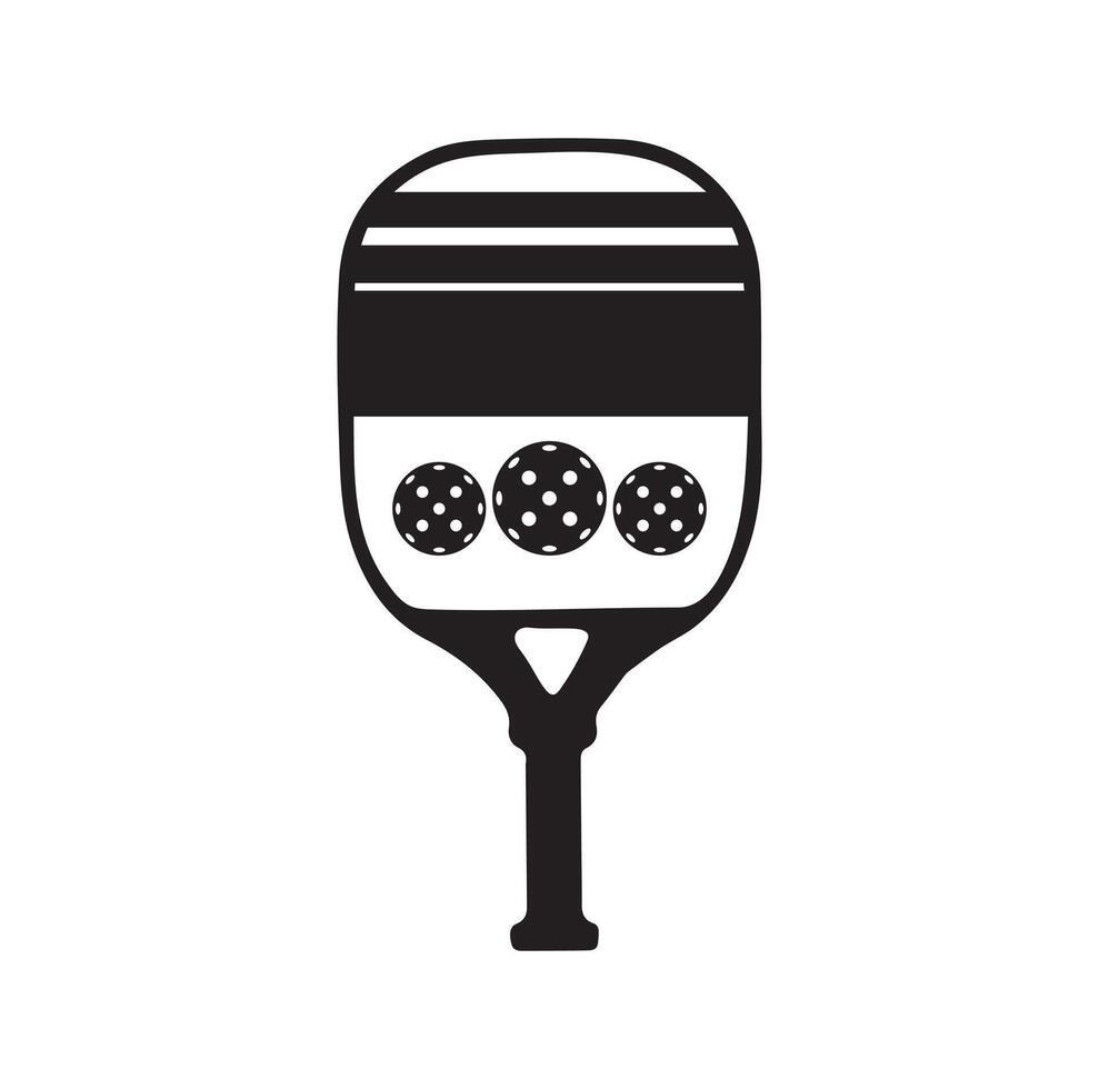 Pickleball paddle Vector Illustration. Pickleball Paddle and Ball Vector,  Clipart of Pickleball, Pickleball Bat and Symbol