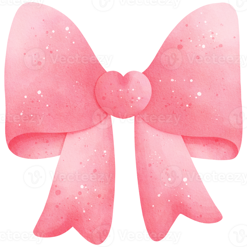 Watercolor Pink Bow Illustration png