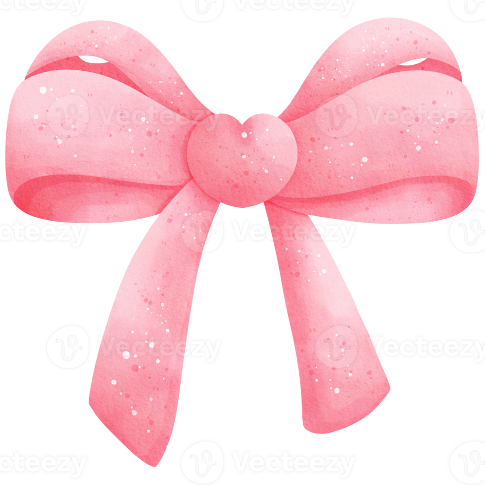 Watercolor Pink Bow Illustration png