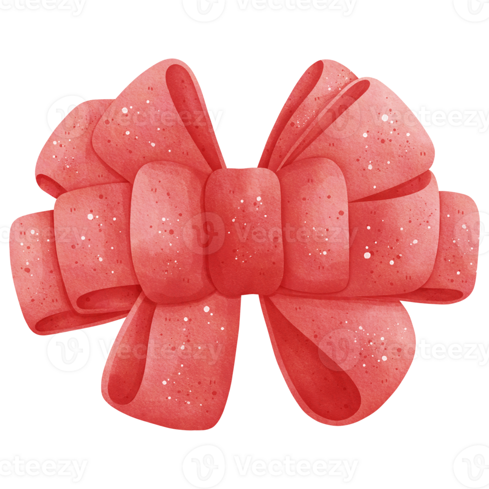 Watercolor Red Bow Illustration png