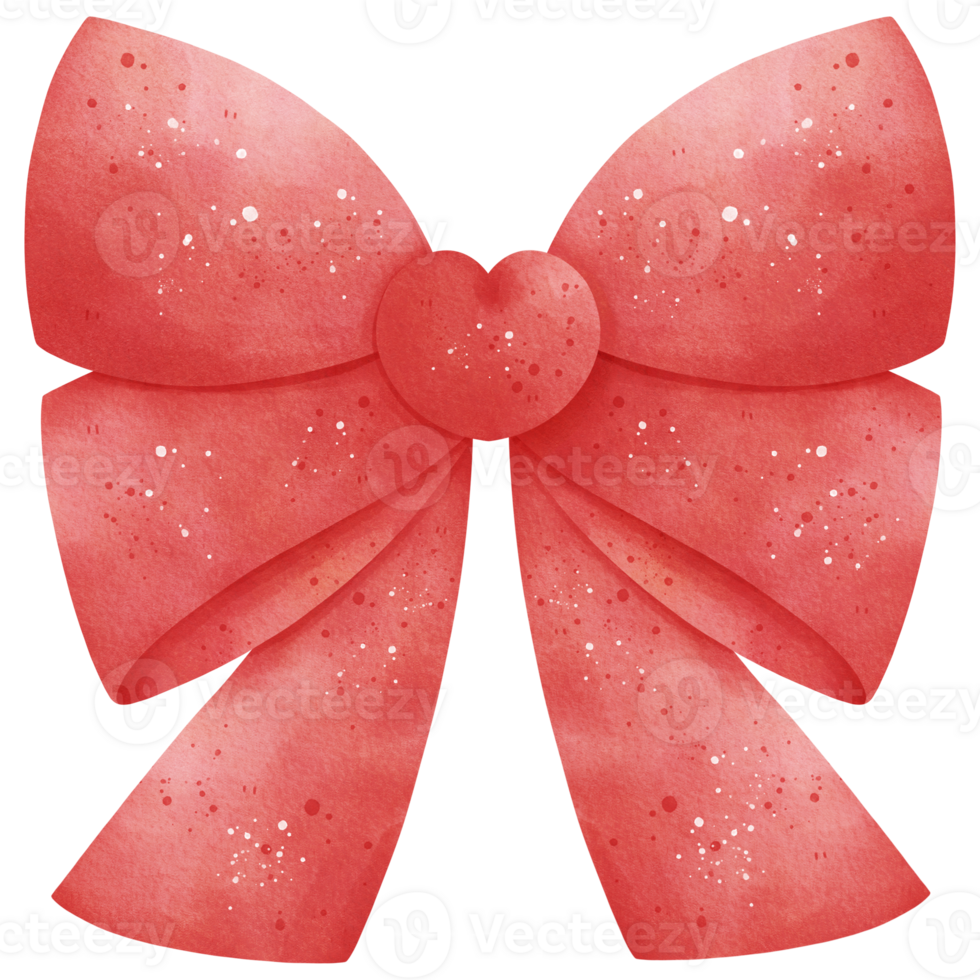 Watercolor Red Bow Illustration png