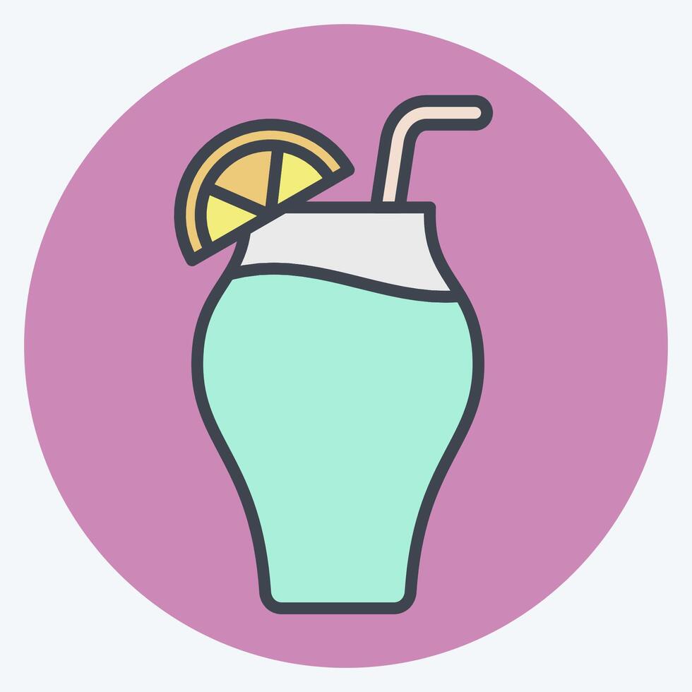 Icon Cocktail. related to Cocktails,Drink symbol. color mate style. simple design editable. simple illustration vector