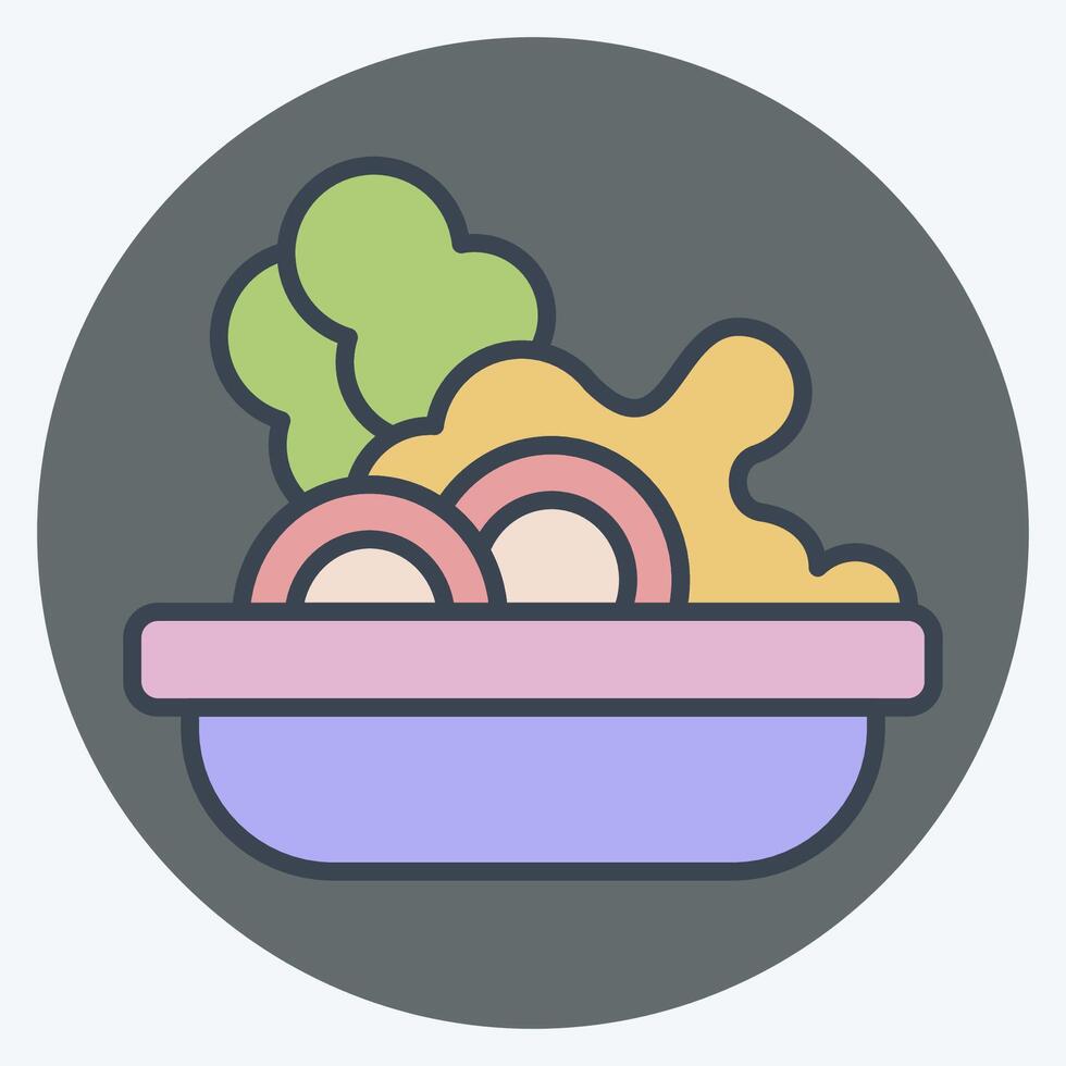 icono ensalada. relacionado a picnic símbolo. color compañero estilo. sencillo diseño editable. sencillo ilustración vector