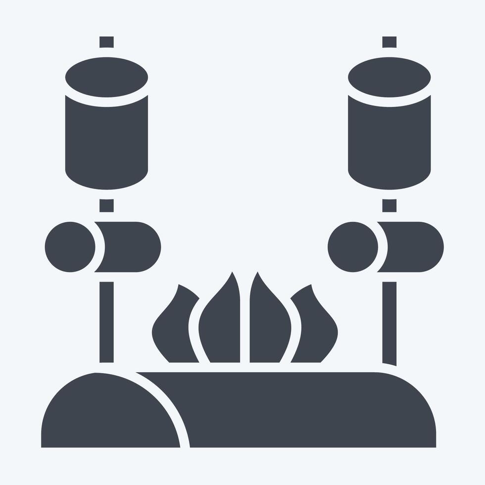 Icon Bonfire. related to Picnic symbol. glyph style. simple design editable. simple illustration vector