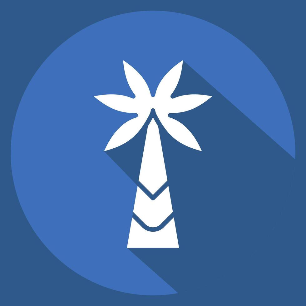 Icon Palm Tree. related to Kenya symbol. long shadow style. simple design editable. simple illustration vector