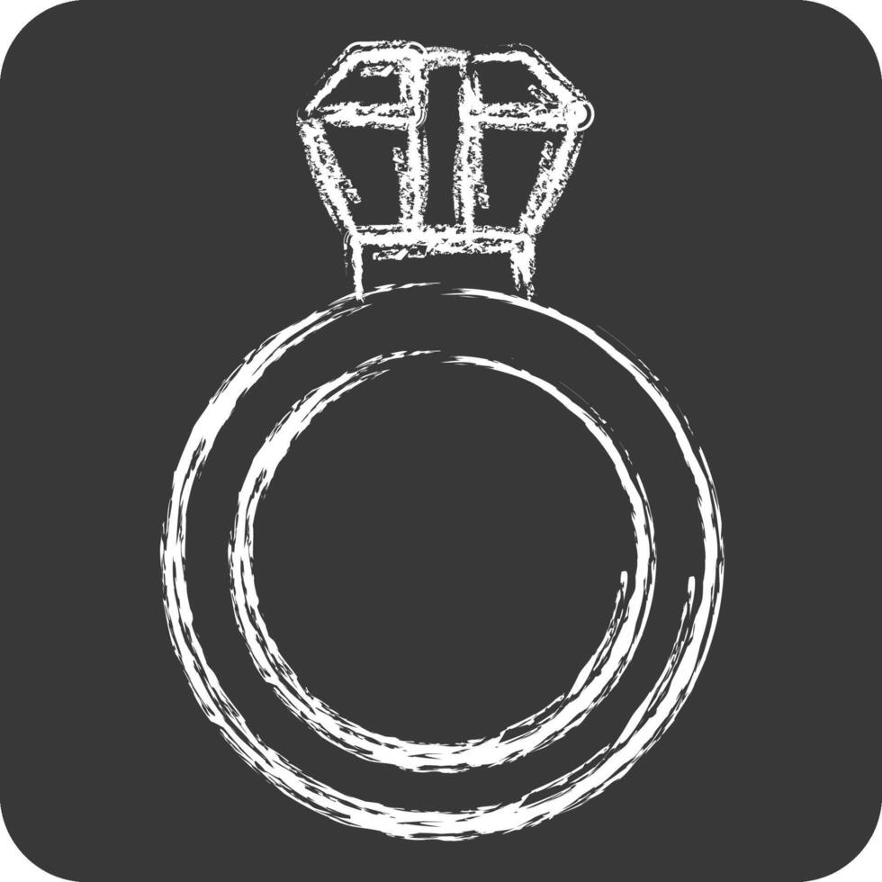 icono diamante anillo. relacionado a Moda símbolo. tiza estilo. sencillo diseño editable. sencillo ilustración vector