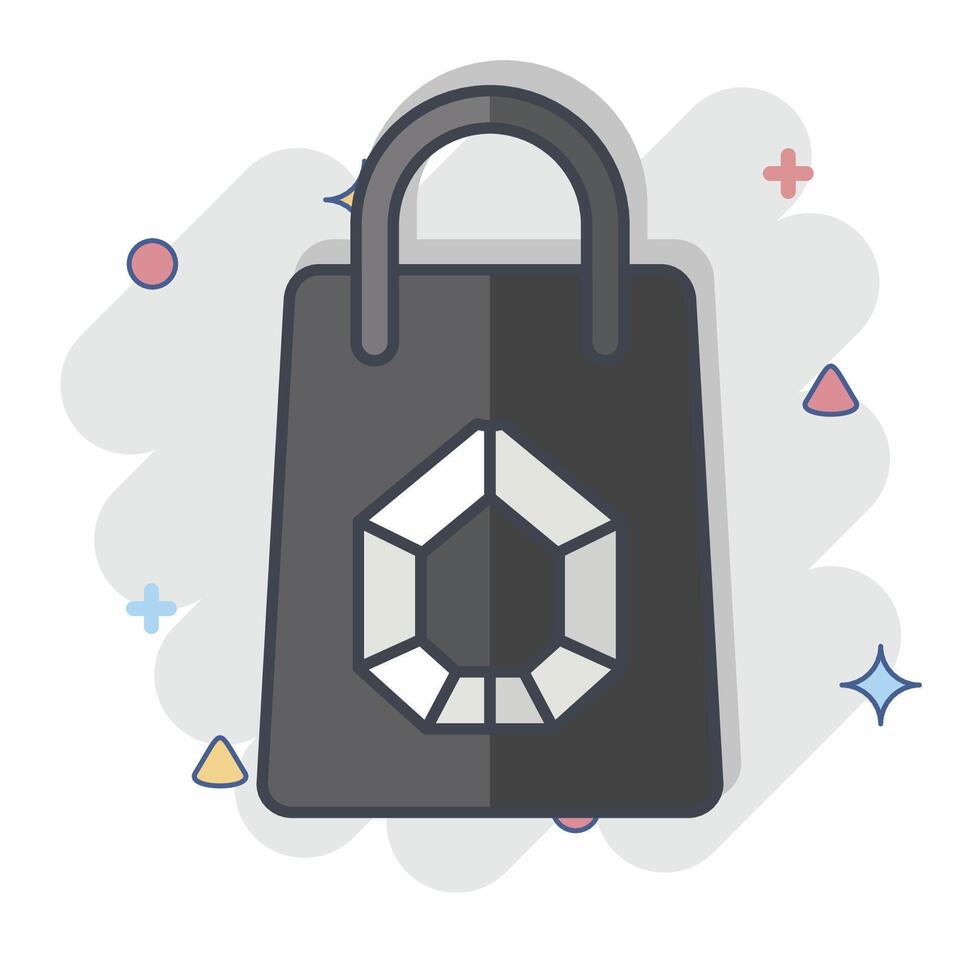 Icon Shopping Bag. related to Jewelry symbol. comic style. simple design editable. simple illustration vector